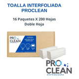 Toalla Interfoliada Proclean 16 Paquetes X 200 Hojas Dh