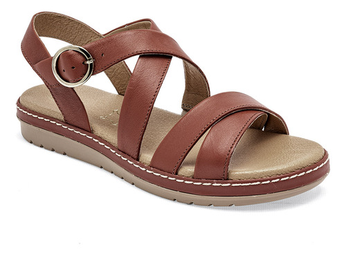 Sandalia Para Mujer Flexi 100227 Color Camel Ce D8