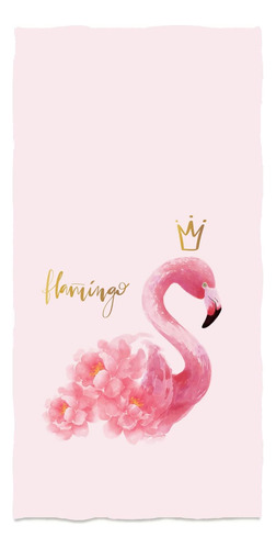 Flamingo Rosa Acuarela Con Corona Dorada Toallas De Mano 13.