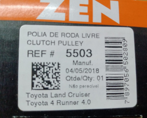 Polea Alternador Con Embrague Zen 5503 Land Cruiser 4runner Foto 2