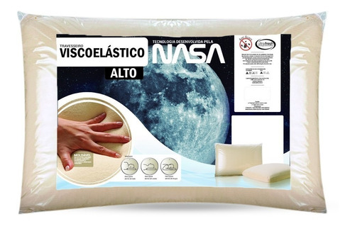 Travesseiro Nasa Perfil Alto 16cm Kit C/ 2 Unidades O Melhor