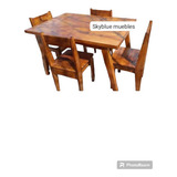 Juego De Comedor Nordico Mesa 120x80 + 4 Sillas Pintadas