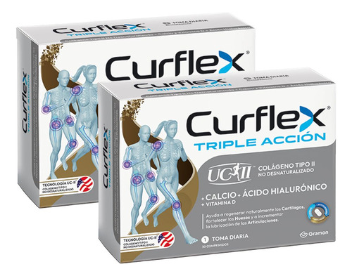 Pack 2 Curflex Colágeno + Ácido Hialurónico Triple Acción 