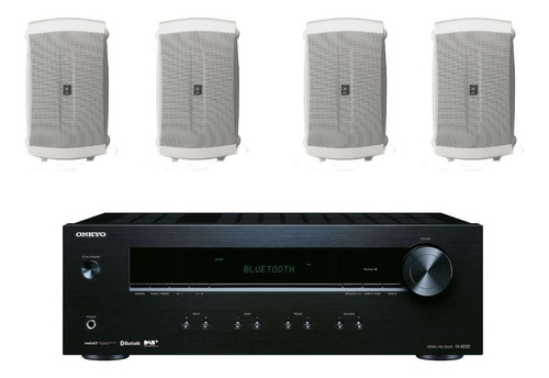 Kit Amplificador Onkyo Tx8220 Y 4 Bocinas Nsaw150 Blanco Msi