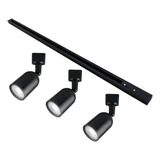 Kit Trilho Eletrificado 1 Mt + 3 Spot Led 5w 3000k Br Fr Pt