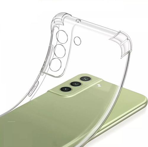 Funda Para Samsung S21 Fe Con Protector De Camara Antishock Color Transparente