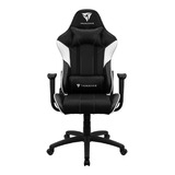 Cadeira De Escritório Thunderx3 Ec3 Gamer Ergonômica  Preta E Branca Com Estofado De Couro Sintético