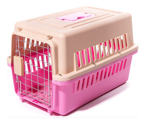 Transportadora Para Perro Kennel Jaula Mascota Mediano 61 Cm Color Rosa