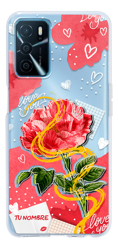 Funda Para Oppo Para Mujer Corazones Flor Con Tu Nombre