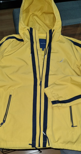 Impermeable Nautica Original, Amarillo, Para Hombre, Talla M