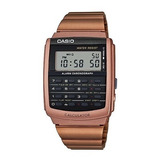 Reloj Casio Vintage Ca506 Acero Oro Rosa Calculadora Alarma Color De La Correa Cobre - Oro Rosa Color Del Bisel Negro