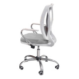 Silla Para Escritorio Oficina Ejecutiva Cromada - Alma White Color Blanco