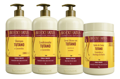 Tutano Ceramidas Profissional 4 Produtos 1lt Bio Extratus