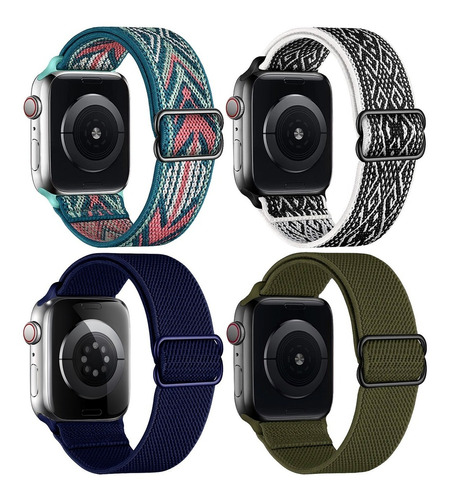 4 Correas De Nailon Para Apple Watch Series Ultra 8 7 Se 44