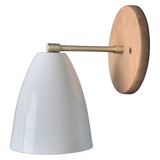 Aplique De Pared Nordico Blanco C/ Dorado Mate