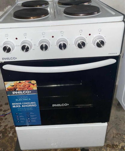 Cocina Eléctrica Blanca De 50cm Con Tapa Philco