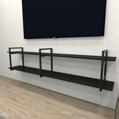 Rack Aparador Suspenso Prateleira Industrial Preto