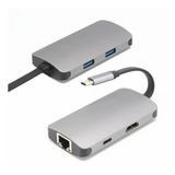 Adaptador Usb C Para Hdmi 4k, Hub Usb 3.0, Rj45, 5 Em 1 905