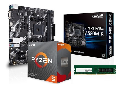 Combo Actualizacion Ddr4 Ryzen 5 5600g + A520m + 8gb Ram