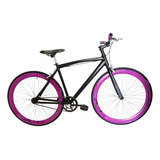 Bicicleta Urbana Rin 700 Fixed Manubrio Recto Color Violeta Tamaño Del Marco 53 Cm