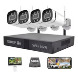 Kit Seguridad Camaras Videovigilancia Nvr 4canale Disco500gb