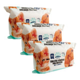 3 Pack 80 Toallitas Humedas Limpiadoras Pawsy Perros Gatos