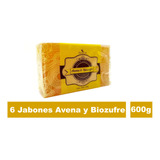 Jabón Artesanal Avena & Biozufre 6 Pz De 100g C/u