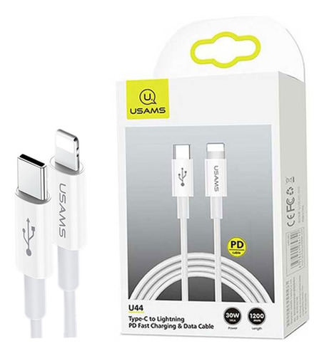 Cable Usb Tipo C Compatible Con iPhone 1,2 Metros Blanco