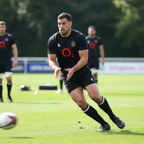 Camiseta De Rugby Picton Inglaterra Entrenamiento Force Negr