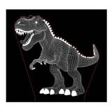 Luz Nocturna Led Rgb Dinosaurio 3d Control Remoto Color De La Estructura Blanca Color De La Pantalla Dino 6