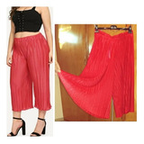 Elegante Pantalón Plisado Coral Palazzo Moda