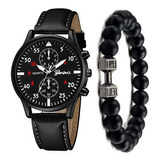 Reloj De Pulsera Moda Para Hombre, Con Brazalete Y Pulsera