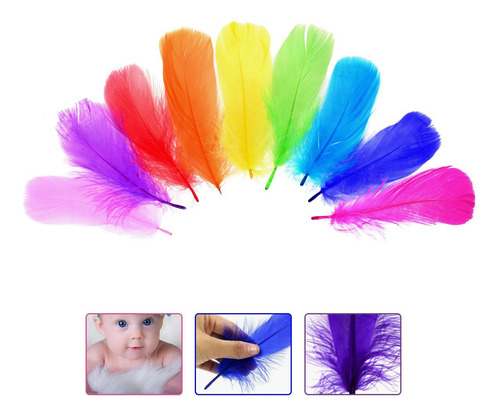 Plumas De Colores Surtidas / 200 Unidades+envío Gratis