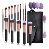 21pzs Brochas De Maquillaje Base Profesional Kit Con Esponja