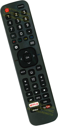 Control Remoto Hle5017rtux Para Hisense Smart Tv