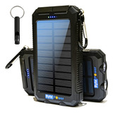 Cargador Portatil Solar Power Bank 20000 Mah Color Negro