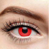 Lentes Contacto Rojo Cosplay Halloween +liquido +estuche