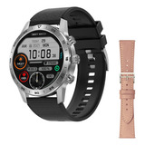 Reloj Smartwatch Dt70+ 2023 Elegante Hombre Plateado Cuero