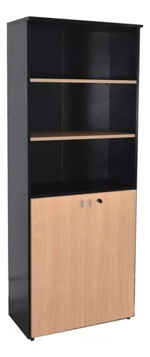 Biblioteca Platinum Con Puertas Bajas Mod-530 Haya/negro