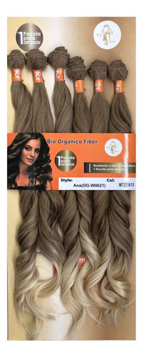 Cabelos Orgânico Ombre Marsala Liso Ondulado 70cm 300g