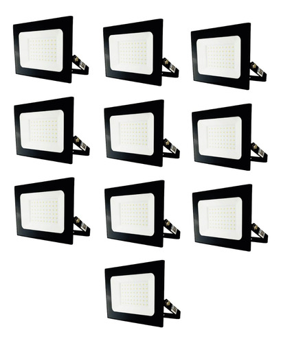 Pack 10 Foco Reflector Led 50w Proyector Exterior Sec 220v