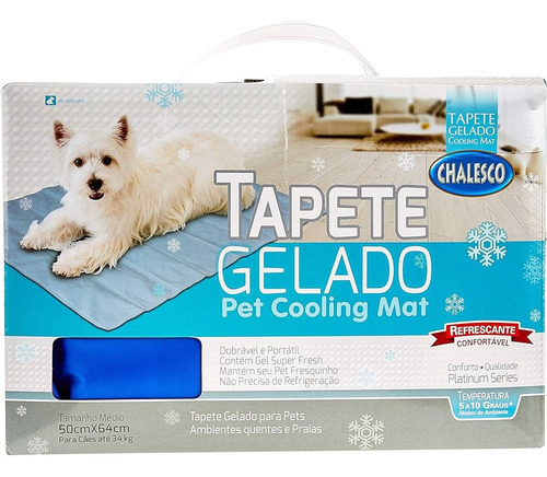 Tapete Gelado Chalesco Pet Cooling Medio 50cmx64cm