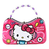 Lonchera Escolar Metálica Hello Kitty Tipo Bolso C/ Cuencas Color Rosa