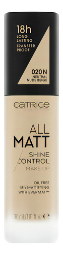 Base De Maquillaje Catrice Piel Perfectamente Mate Durante 18 Horas.con Vitamina E Y Evermat.también Apto Para Pieles Grasas O Propensas A Las Imperfecciones.neutral Nude Beige Base De Maquillaje All