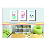 Set De 3 Cuadros Infantiles Nordicos 20x30 Cms. C/u ( I01 )