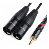 Nanyi Xlr Cables De Audio Divisor De Microfono 3.5 Mm A 2...