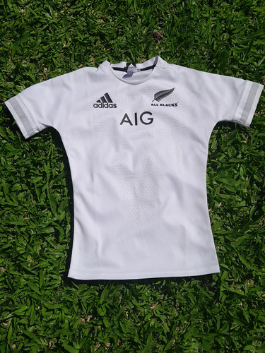  All Blacks Camiseta De Rugby  Blanca