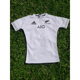  All Blacks Camiseta De Rugby  Blanca