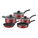 Juego De Utensilios De Cocina Antiadherentes Rojos De 5 Piezas Tramontina