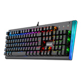 Teclado Mecanico Gamer Aryaman Rgb Preto V2 Switch Azul